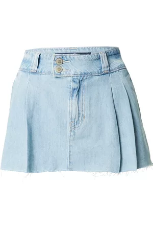 Hollister Mulher Saias de Ganga - Saia 'APAC DENIM LR MICRO PLEATED MINI