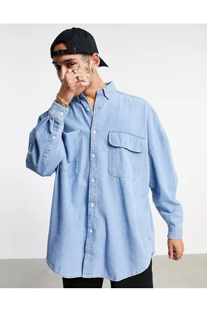 ASOS Oversized denim shirt in vintage mid wash blue