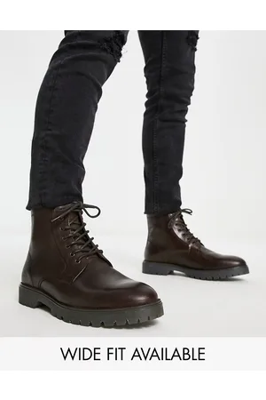 ASOS Homem Lace up boots in leather with chunky sole
