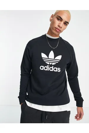 adidas Originals Adicolour trefoil logo sweatshirt in black