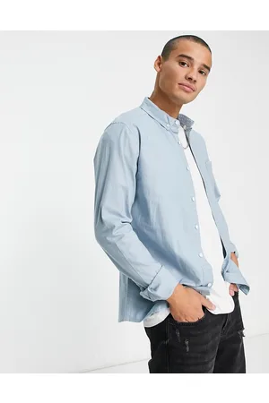 ASOS Slim fit oxford shirt in dusty blue