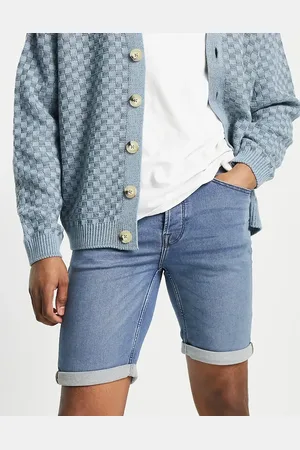 Only & Sons Jog denim shorts in mid wash