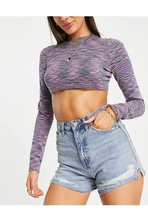 Topshop A line mom shorts with rip in mid
