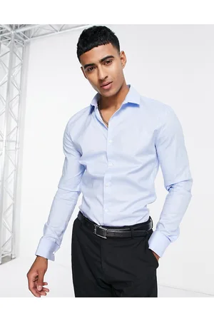 ASOS Formal royal oxford skinny shirt with double cuff in