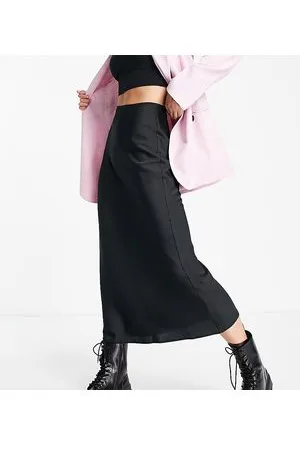 ASOS Tall satin bias midi skirt in