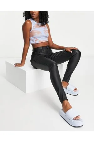 Noisy May Callie coated skinny jeans in
