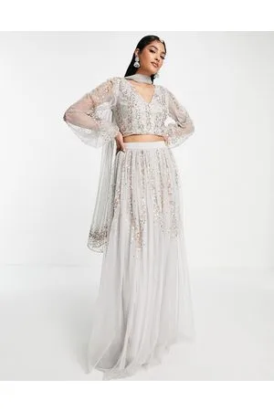 Maya Deluxe Maya all over embellished lehenga maxi skirt in
