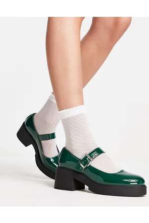 ASOS DESIGN Sebi chunky mary jane heeled shoes in patent