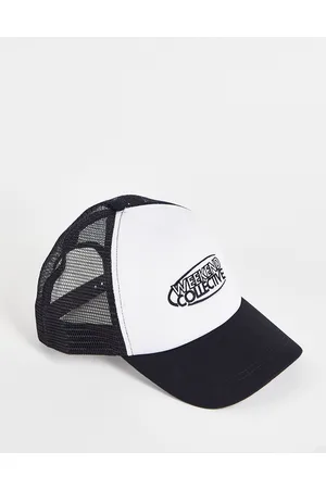 ASOS DESIGN ASOS Weekend Collective trucker cap in black and white