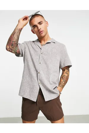 ASOS Relaxed laundered linen shirt in