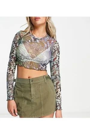 Reclaimed Inspired cargo mini skirt in khaki
