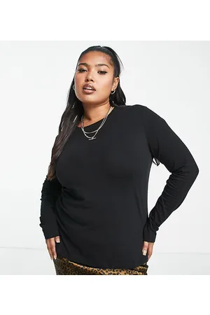ASOS Mulher T shirts Slim fit - ASOS DESIGN Curve ultimate slim fit t-shirt with long sleeve in