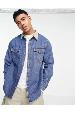 Levi's Denim shirt in wash with cord collared