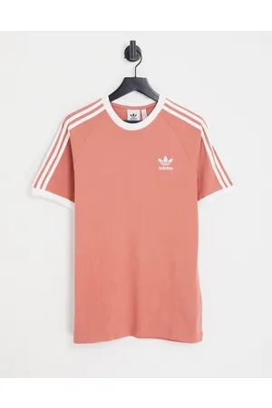 adidas Adicolor 3 stripe t-shirt in pink