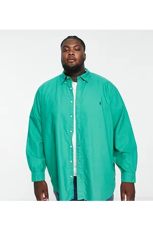 Ralph Lauren Big & Tall oversized garment dyed oxford shirt in mid