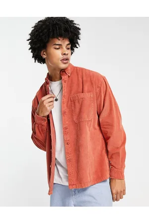 ASOS 90s oversized cord shirt in vintage washed rust