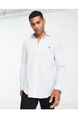 Ralph Lauren Check jersey shirt with pony logo in and white