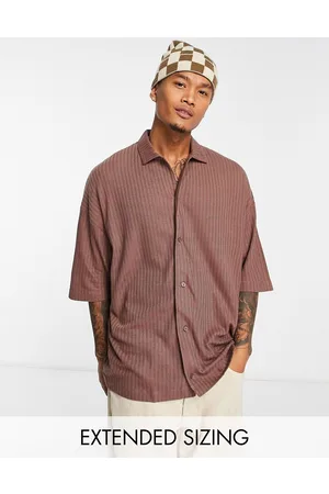 ASOS Homem Casual - Oversized rib jersey shirt with half sleeve in