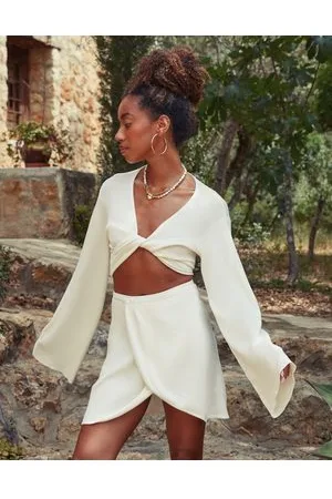 4th & Reckless X Amaka Hamelijnck coast fine sheer knit co-ord skirt in