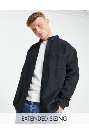 ASOS 90's oversized cord shirt in washed black