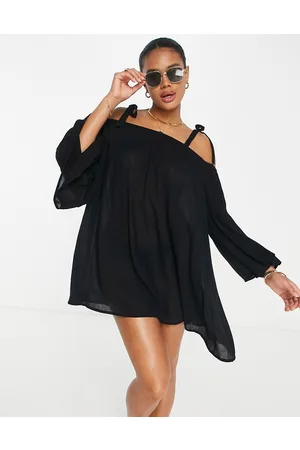 ASOS Cold shoulder floaty beach mini dress in