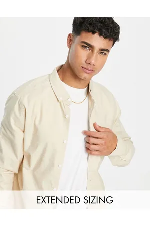 ASOS Slim oxford shirt in sand