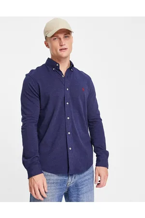 Ralph Lauren Icon logo button down pique shirt in marl