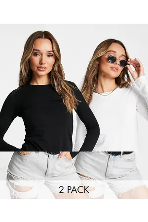 ASOS Ultimate slim fit t-shirt with long sleeves in cotton 2 pack SAVE