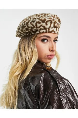 ONLY Wool beret in animal print