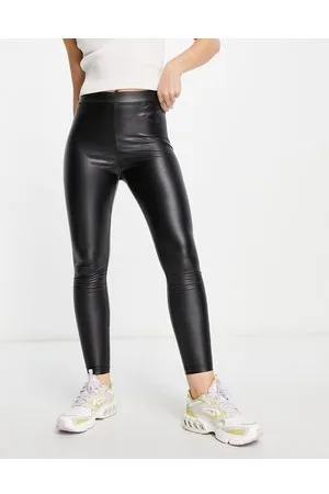 JDY Leather look leggings in