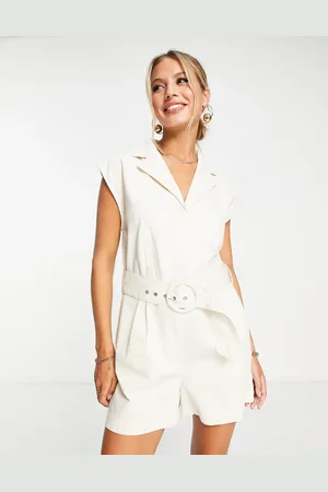 Pretty Lavish Tailored belted playsuit in