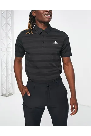 adidas Two tone stripe polo shirt in and grey