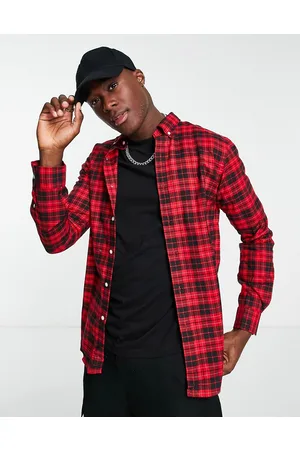 Ralph Lauren Icon logo slim fit check sanded twill shirt in /black