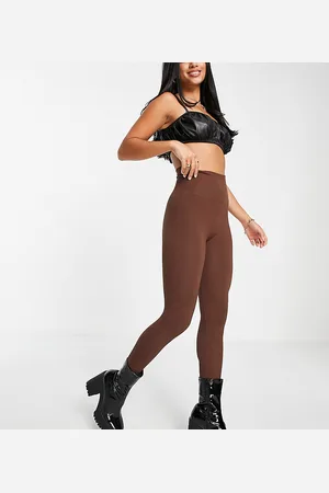 seamless ribbed leggings in mushroom