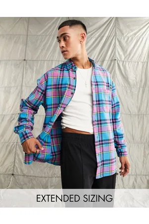ASOS 90s oversized brushed flannel check shirt in bright colour