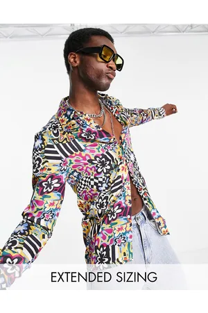 ASOS Satin shirt with 70s collar in floral print