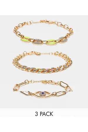 Aldo 3 pack chain bracelets with charms in gold