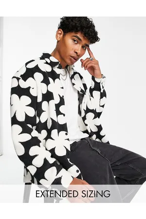 ASOS 90s oversized borg shirt in naive floral print
