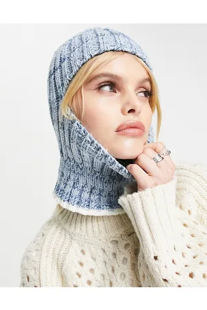 ASOS Mixed knit snood beanie in blue