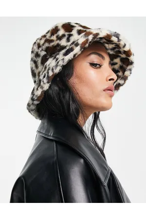 ASOS Faux fur bucket hat in leopard