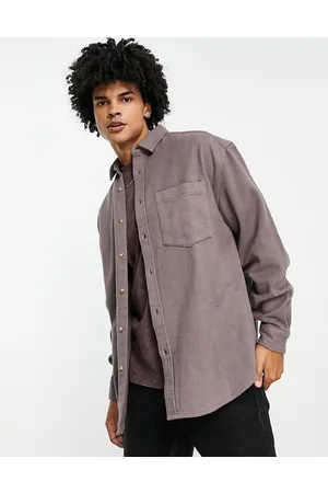 ASOS Homem Casual - 90s oversized shirt in vintage flannel in slate