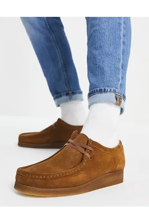 Clarks Wallabee shoes in cola suede