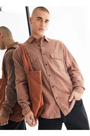 ASOS Oversized linen shirt in with double pockets