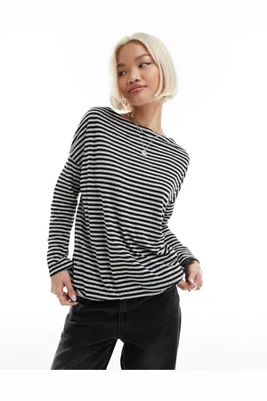 AllSaints Rita stripe long sleeve top in