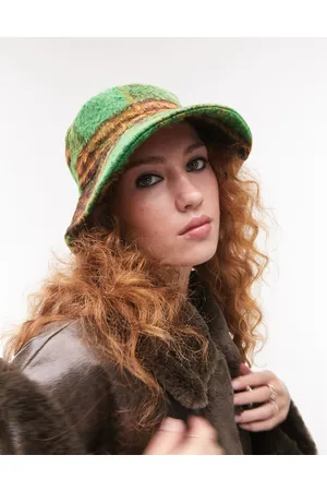 Topshop Check bucket hat in