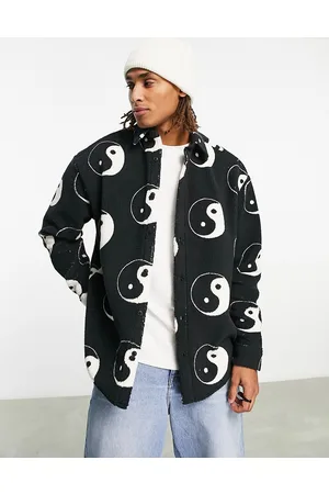 ASOS 90s oversized borg shirt in ying yang print