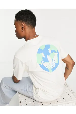 adidas Large back print trefoil logo t-shirt in off