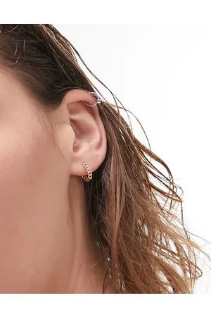 Topshop Premium chain link huggie hoop earrings