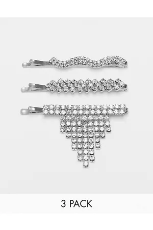 Topshop 3 pack crystal cupchain hair slides in