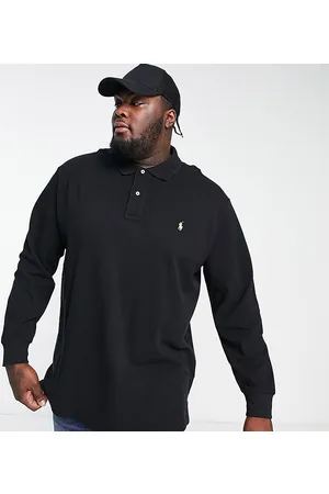 Ralph Lauren Big & Tall icon logo long sleeve pique polo classic oversized fit in